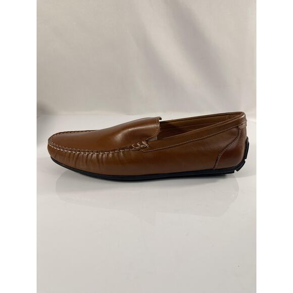 Johnston & Murphy Shoes Mens Size 12 Brown Beck Venetian Leather Loafers Slip On